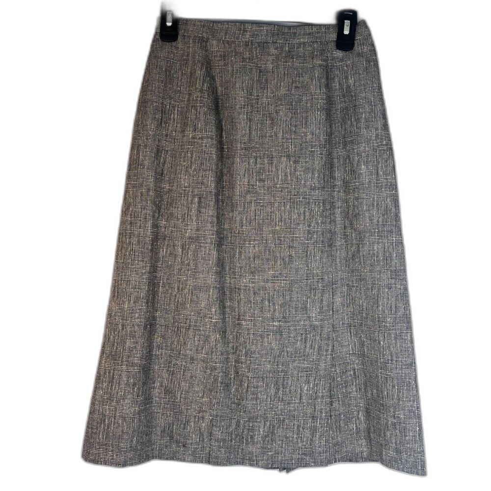 Harve Bernard Black & White Tweed Aline Midi Skirt Retro Y2K‎ Classic Size 8